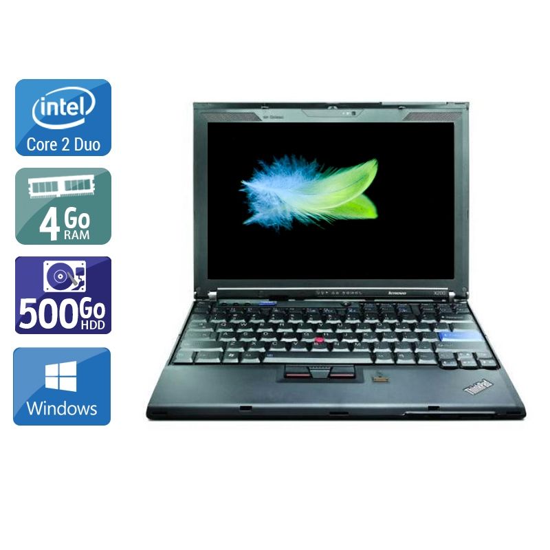 Lenovo ThinkPad X200 Core 2 Duo 4Go RAM 500Go HDD Windows 10