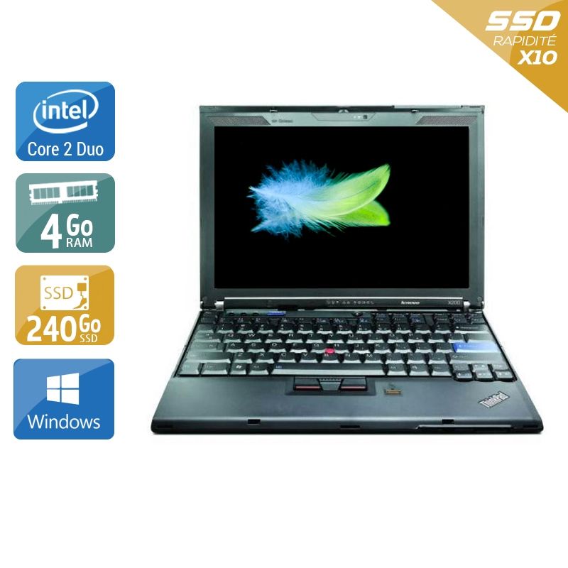 Lenovo ThinkPad X200 Core 2 Duo 4Go RAM 240Go SSD Windows 10