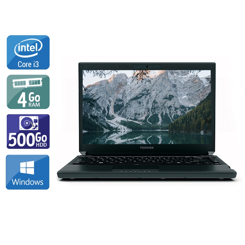 Toshiba Portégé R700 13,3'' i3 - 4Go RAM 500Go HDD Windows 10  État correctOccasion certifiée reconditionnée