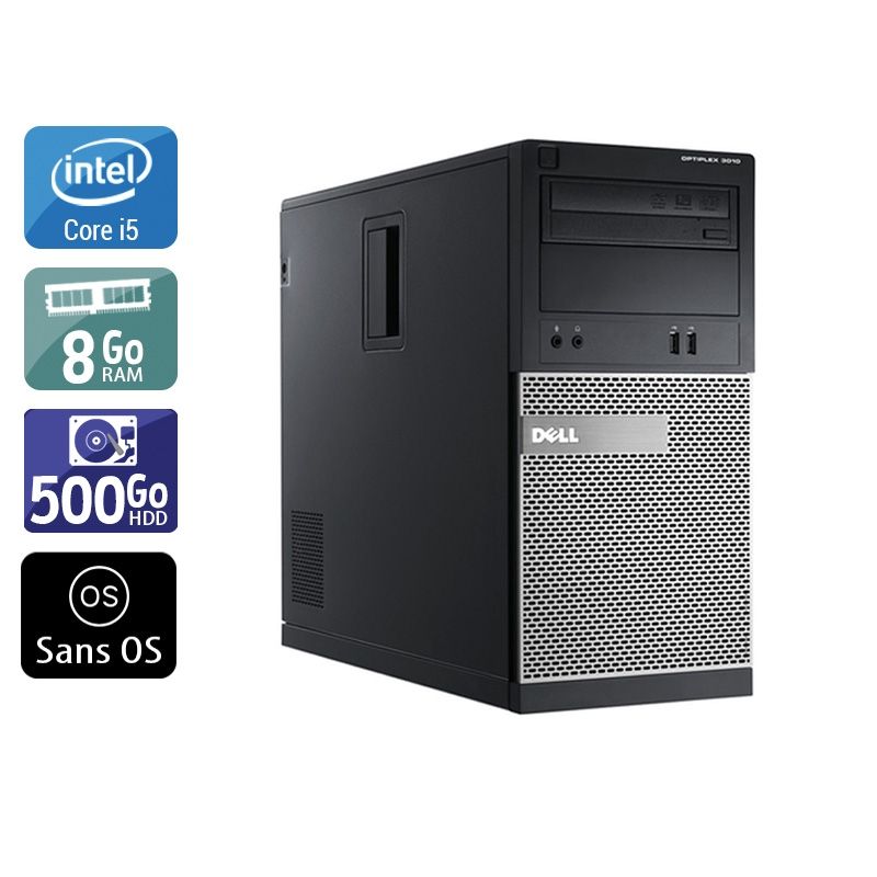 Dell Optiplex 3010 Tower i5 8Go RAM 500Go HDD Sans OS