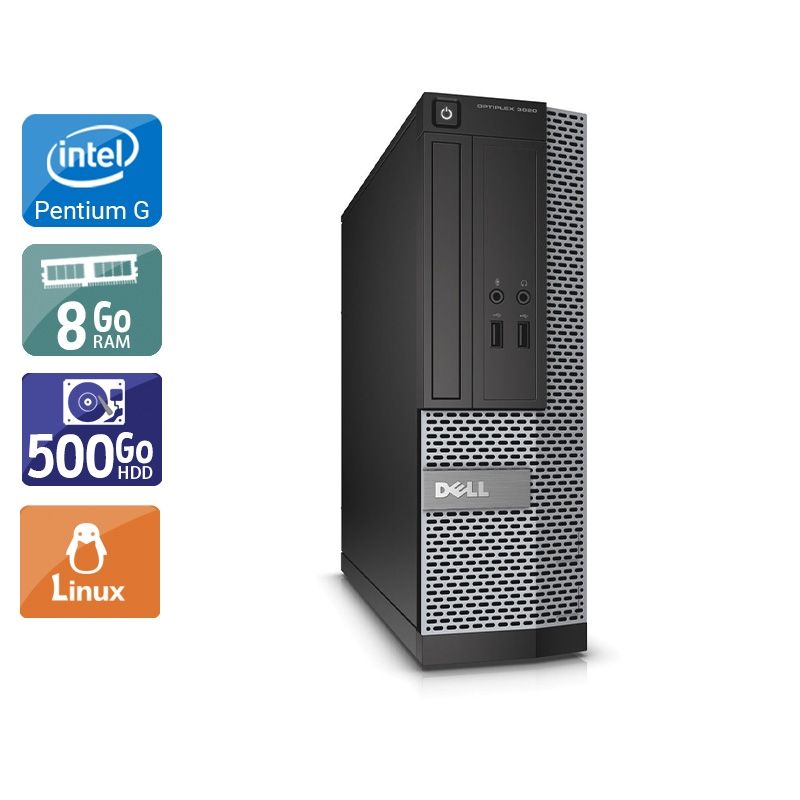 Dell Optiplex 3010 SFF Pentium G Dual Core 8Go RAM 500Go HDD Linux