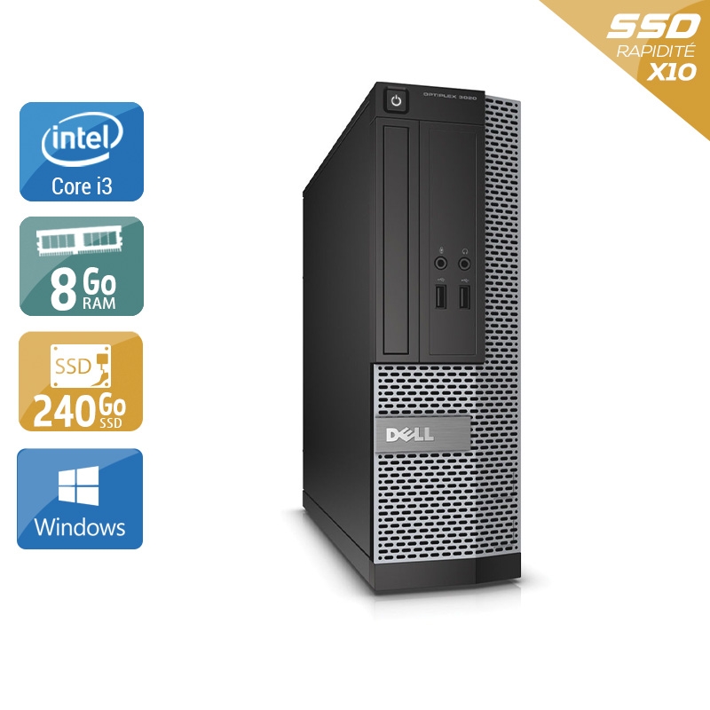 Dell Optiplex 3010 SFF i3 - 8Go RAM 240Go SSD Windows 10  Bon étatOccasion certifiée reconditionnée Bon état -  reconditionné disponible sur Kiatoo