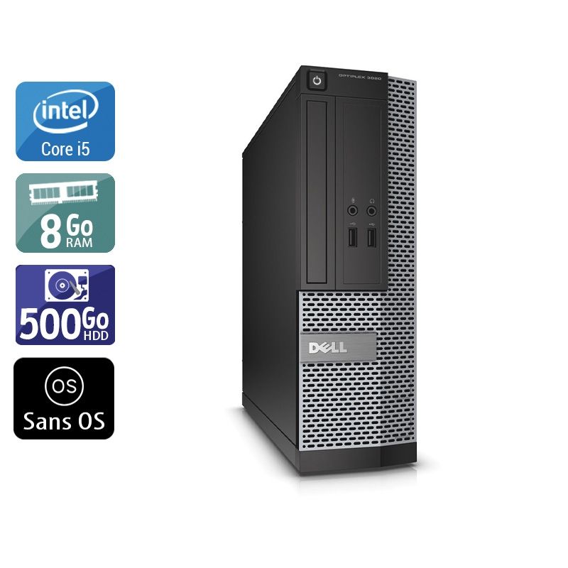 Dell Optiplex 3010 SFF i5 8Go RAM 500Go HDD Sans OS