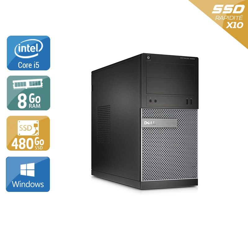 Dell Optiplex 3020 Tower i5 8Go RAM 480Go SSD Windows 10