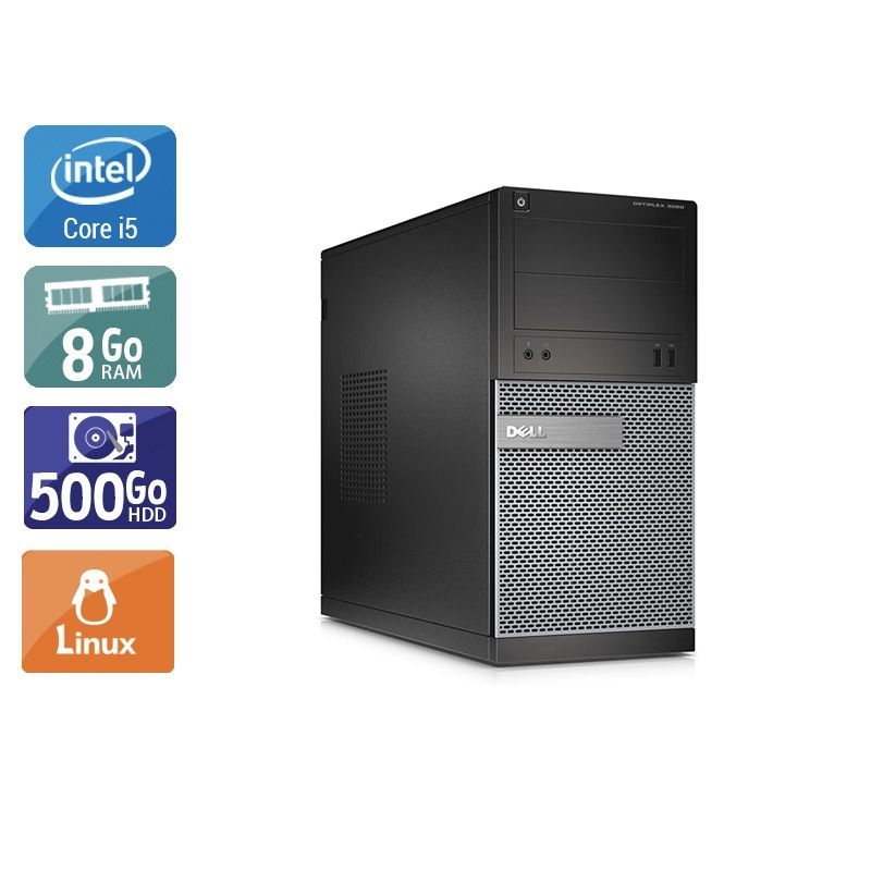 Dell Optiplex 3020 Tower i5 8Go RAM 500Go HDD Linux