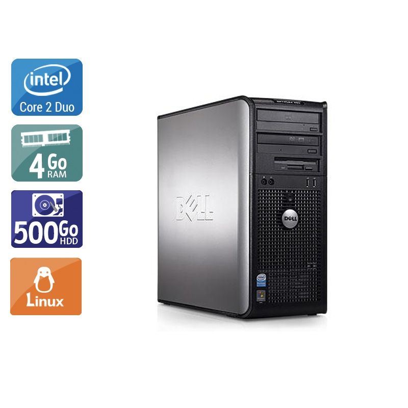 Dell Optiplex 360 Tower Core 2 Duo 4Go RAM 500Go HDD Linux