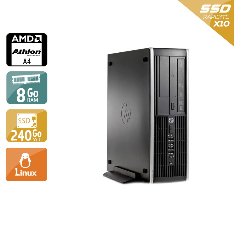 HP Compaq Pro 6305 SFF AMD A4 - 8Go RAM 240Go SSD Linux  État correctOccasion certifiée reconditionnée