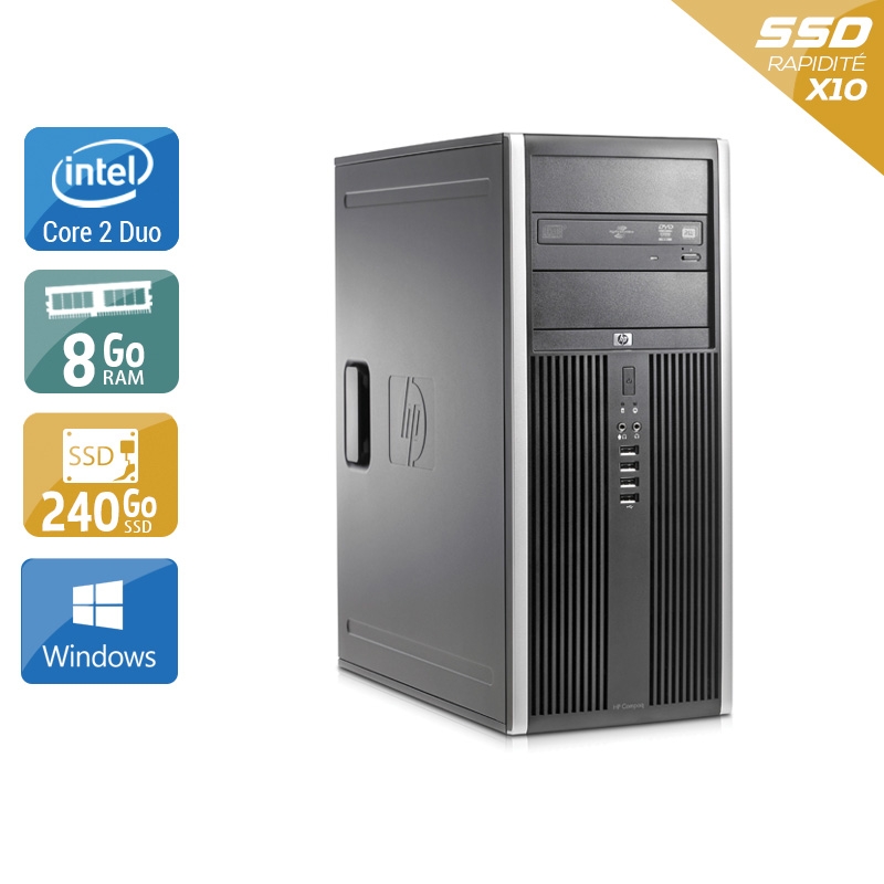HP Compaq Elite 8000 Tower Core 2 Duo - 8Go RAM 240Go SSD Windows 10  État correctOccasion certifiée reconditionnée Bon état -  reconditionné disponible sur Kiatoo