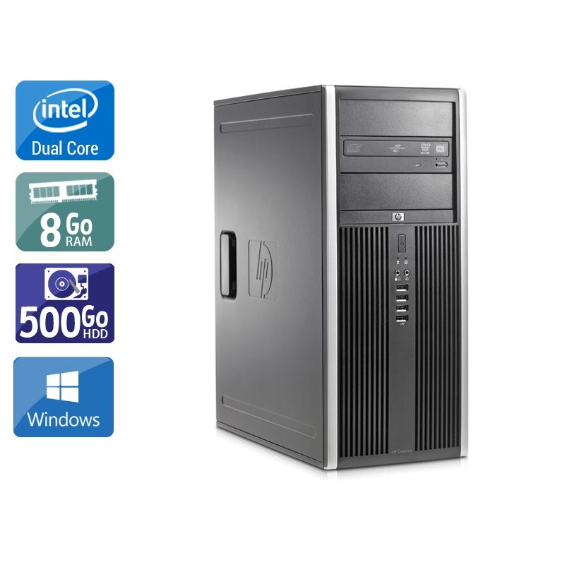 HP Compaq Elite 8000 Tower Dual Core 8Go RAM 500Go HDD Windows 10