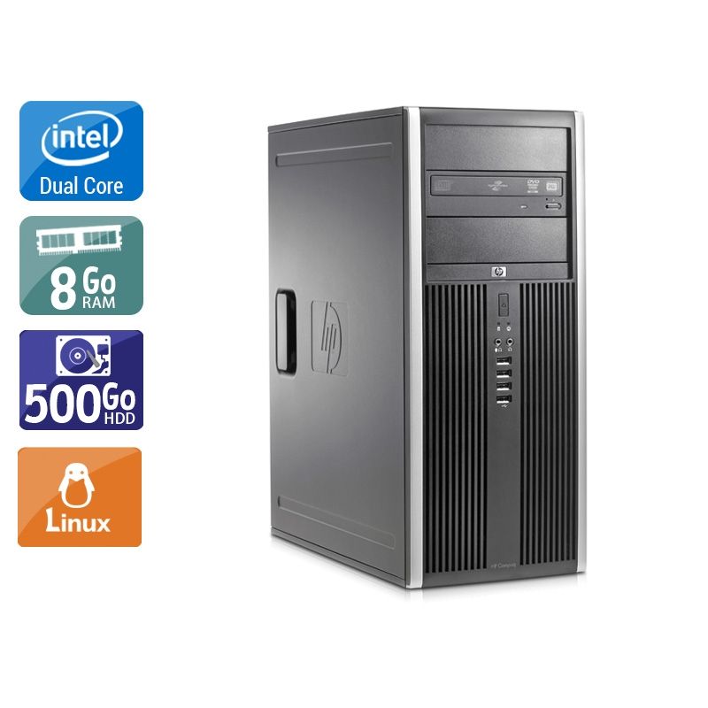 HP Compaq Elite 8000 Tower Dual Core 8Go RAM 500Go HDD Linux
