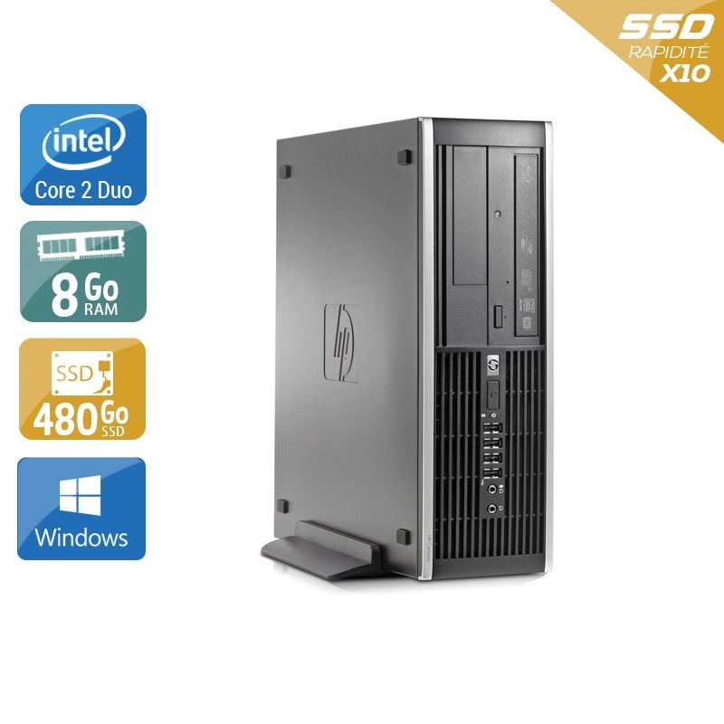 HP Compaq Elite 8000 SFF Core 2 Duo 8Go RAM 480Go SSD Windows 10
