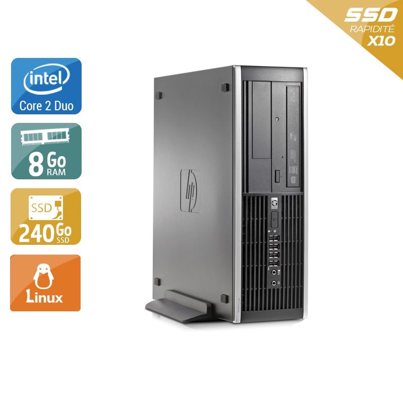 HP Compaq Elite 8000 SFF Core 2 Duo 8Go RAM 240Go SSD Linux