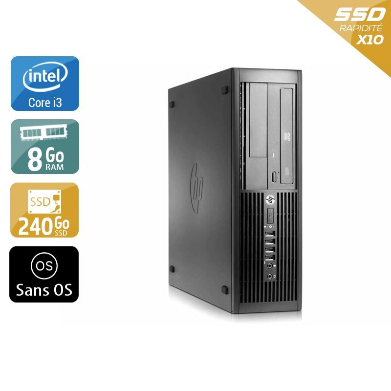 HP Compaq Pro 4300 SFF i3 8Go RAM 240Go SSD Sans OS