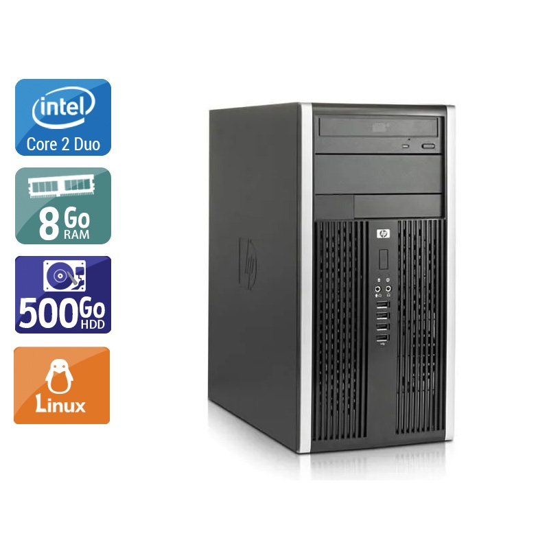 HP Compaq Pro 6000 Tower Core 2 Duo - 8Go RAM 500Go HDD Linux État correctOccasion certifiée reconditionnée