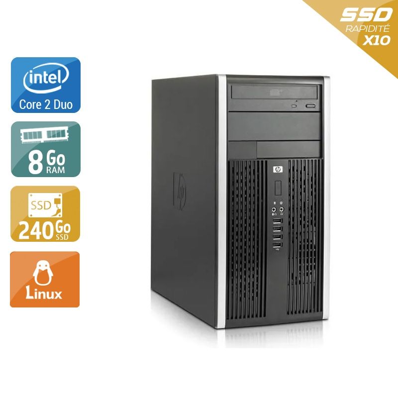 HP Compaq Pro 6000 Tower Core 2 Duo 8Go RAM 240Go SSD Linux