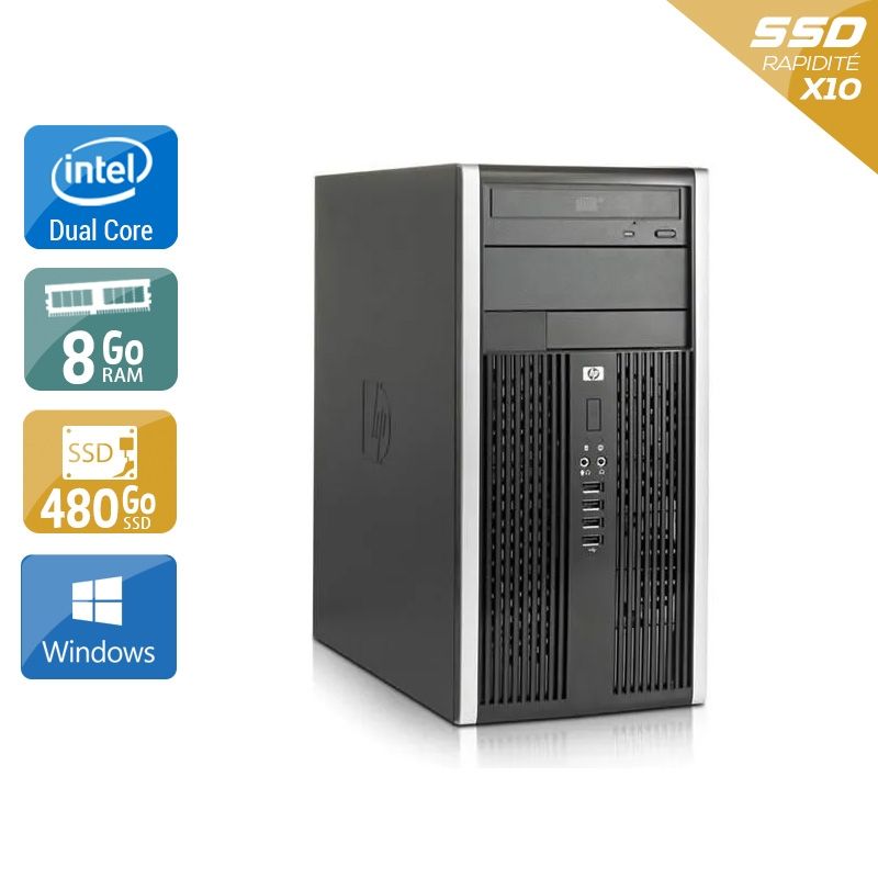 HP Compaq Pro 6000 Tower Dual Core 8Go RAM 480Go SSD Windows 10