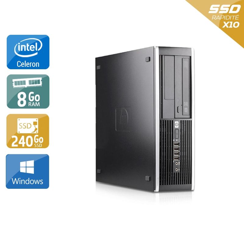 HP Compaq Pro 6000 SFF Celeron Dual Core 8Go RAM 240Go SSD Windows 10