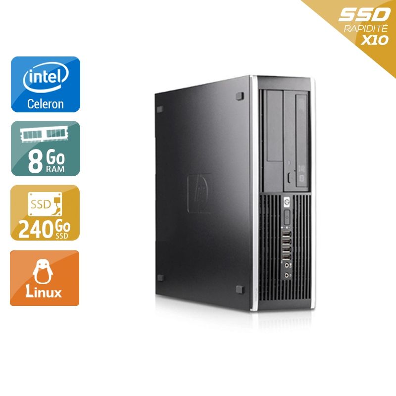 HP Compaq Pro 6000 SFF Celeron Dual Core 8Go RAM 240Go SSD Linux