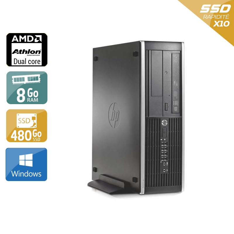 HP Compaq Pro 6005 SFF AMD Athlon Dual Core - 8Go RAM 480Go SSD Windows 10  Très bon étatOccasion certifiée reconditionnée Bon état -  reconditionné disponible sur Kiatoo
