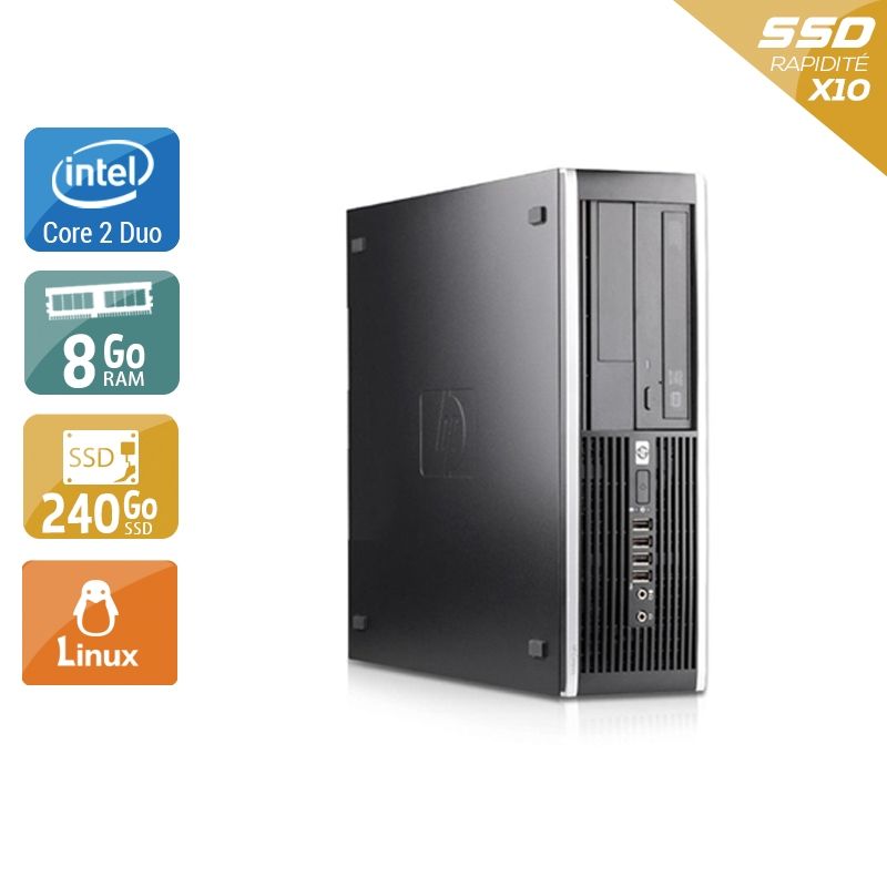 HP Compaq Pro 6000 SFF Core 2 Duo 8Go RAM 240Go SSD Linux