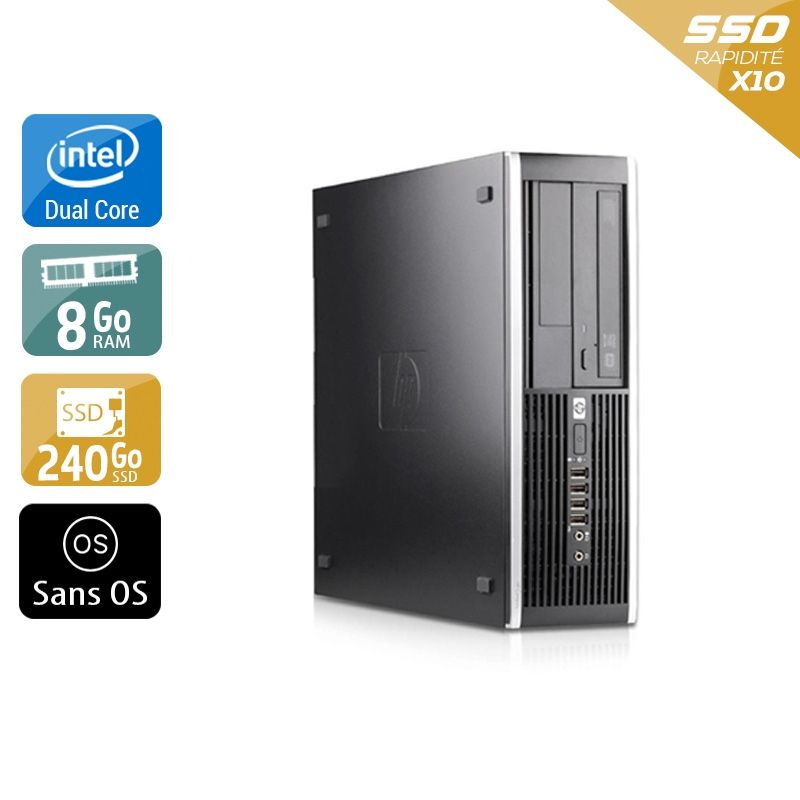 HP Compaq Pro 6000 SFF Dual Core 8Go RAM 240Go SSD Sans OS