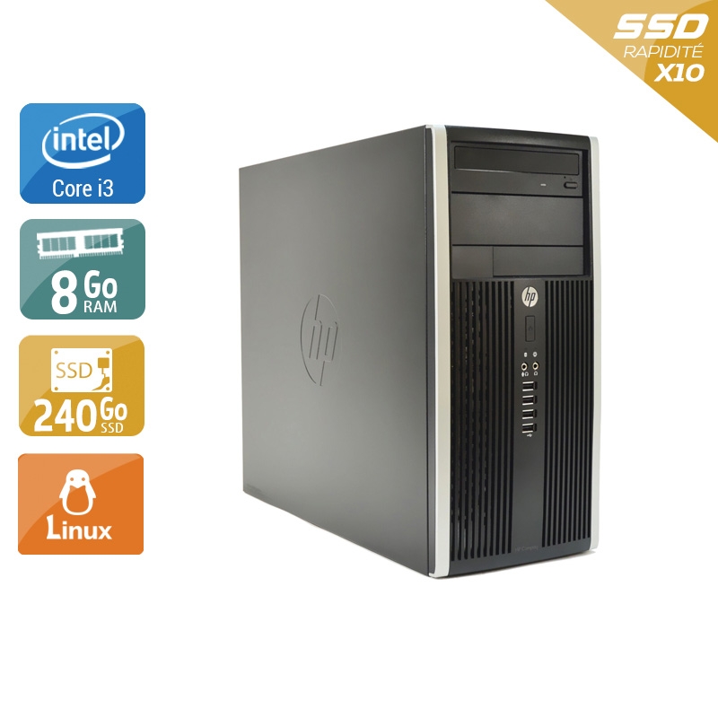 HP Compaq Pro 6200 Tower i3 - 8Go RAM 240Go SSD Linux  Très bon étatOccasion certifiée reconditionnée Bon état -  reconditionné disponible sur Kiatoo