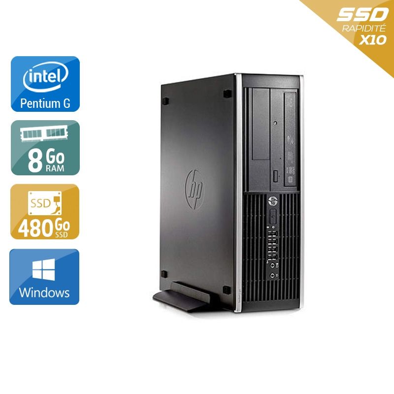 HP Compaq Pro 6200 SFF Pentium G Dual Core 8Go RAM 480Go SSD Windows 10