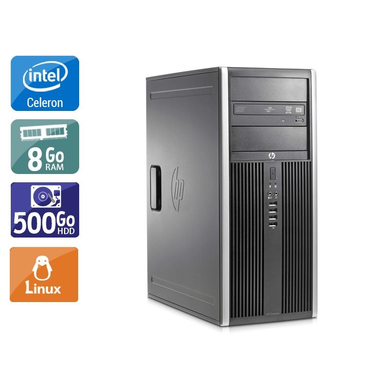 HP Compaq Elite 8200 Tower Celeron Dual Core 8Go RAM 500Go HDD Linux