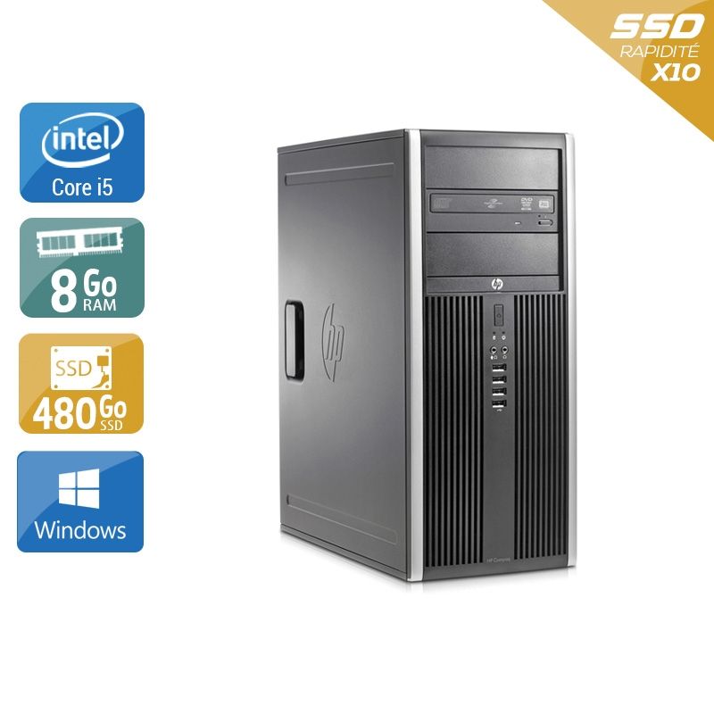 HP Compaq Elite 8200 Tower i5 8Go RAM 480Go SSD Windows 10