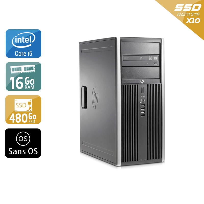 HP Compaq Elite 8200 Tower i5 - 16Go RAM 480Go SSD Sans OS  État correctOccasion certifiée reconditionnée Bon état -  reconditionné disponible sur Kiatoo