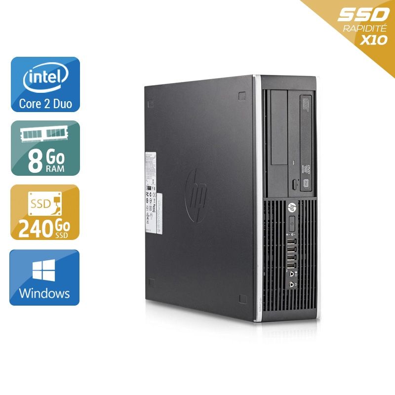 HP Compaq Elite 8200 SFF Core 2 Duo 8Go RAM 240Go SSD Windows 10