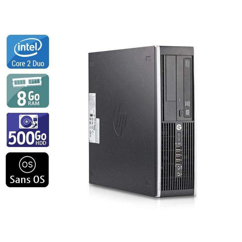 HP Compaq Elite 8200 SFF Core 2 Duo 8Go RAM 500Go HDD Sans OS