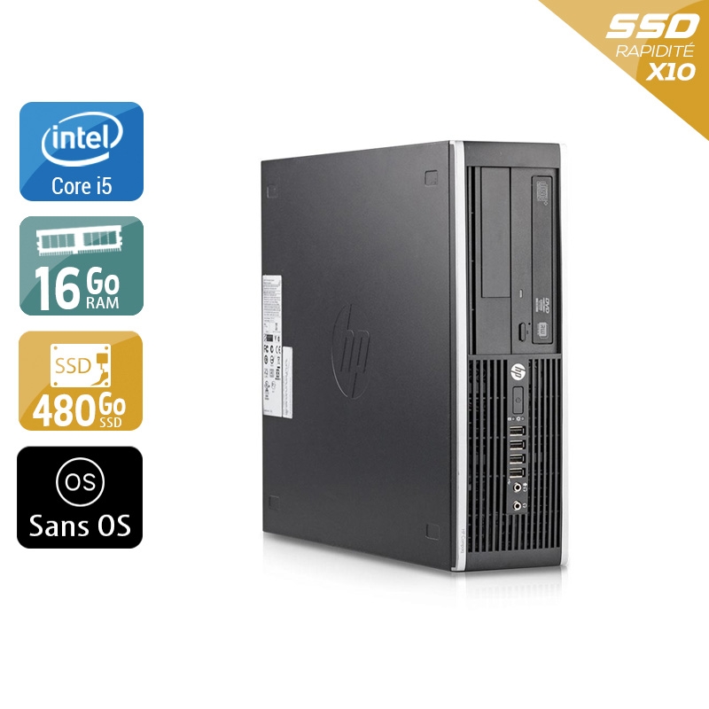 HP Compaq Elite 8200 SFF i5 - 16Go RAM 480Go SSD Sans OS  État correctOccasion certifiée reconditionnée Bon état -  reconditionné disponible sur Kiatoo