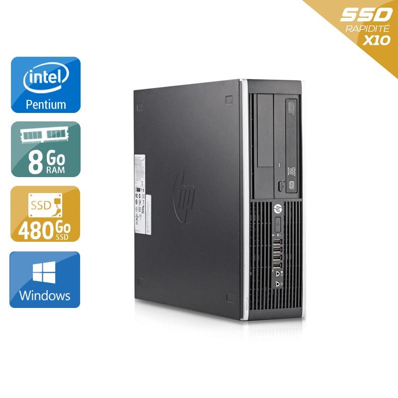 HP Compaq Elite 8200 SFF Pentium G Dual Core 8Go RAM 480Go SSD Windows 10