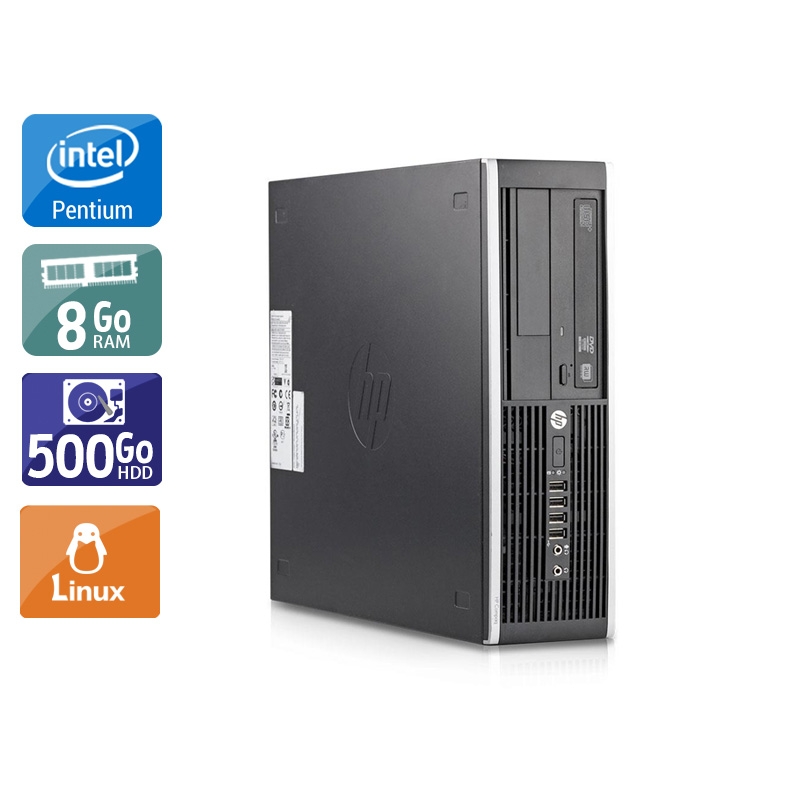 HP Compaq Elite 8200 SFF Pentium G Dual Core - 8Go RAM 500Go HDD Linux État correctOccasion certifiée reconditionnée