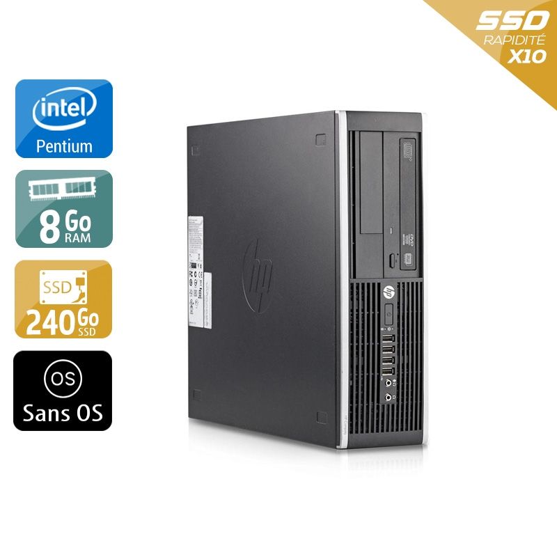 HP Compaq Elite 8200 SFF Pentium G Dual Core 8Go RAM 240Go SSD Sans OS