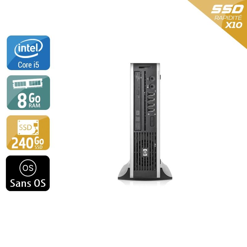 HP Compaq Elite 8200 USDT i5 8Go RAM 240Go SSD Sans OS