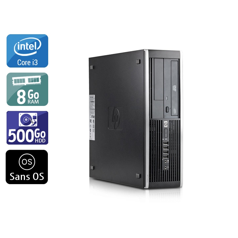 HP Compaq Elite 8300 SFF i3 - 8Go RAM 500Go HDD Sans OS  État correctOccasion certifiée reconditionnée