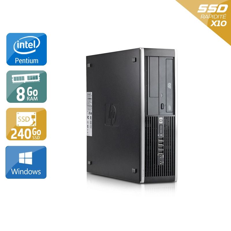 HP Compaq Elite 8300 SFF Pentium G Dual Core 8Go RAM 240Go SSD Windows 10