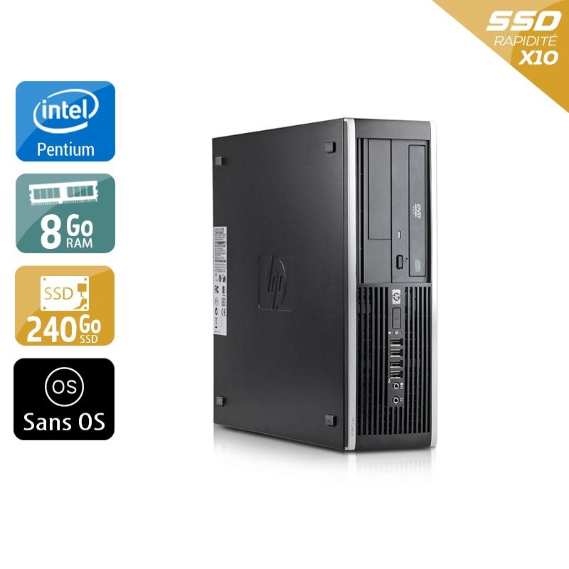 HP Compaq Elite 8300 SFF Pentium G Dual Core 8Go RAM 240Go SSD Sans OS