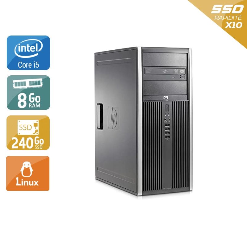 HP Compaq Elite 8300 Tower i5 8Go RAM 240Go SSD Linux