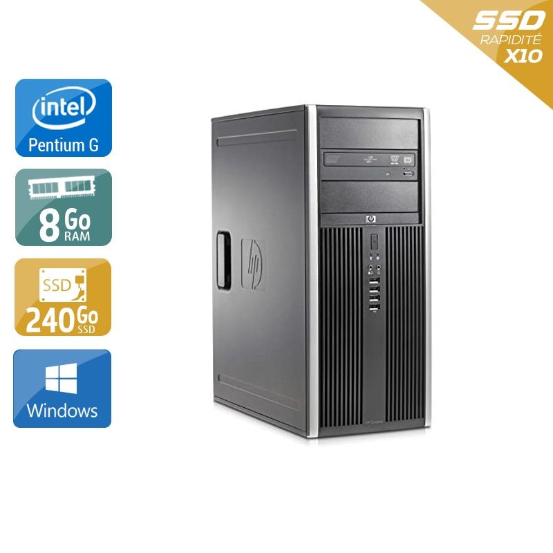 HP Compaq Elite 8300 Tower Pentium G Dual Core 8Go RAM 240Go SSD Windows 10