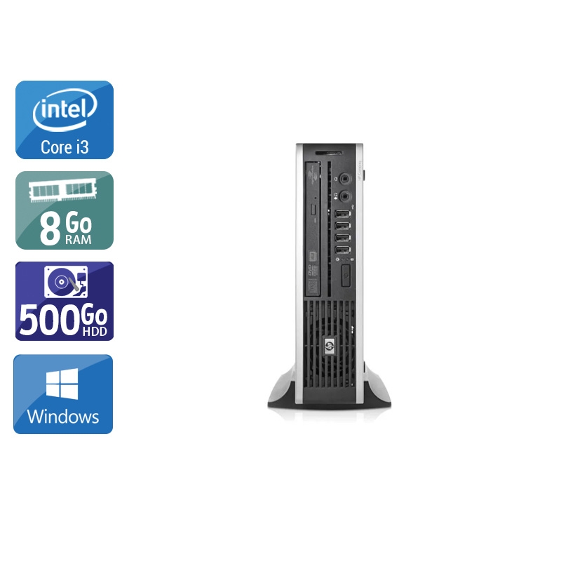 HP Compaq Elite 8300 USDT i3 - 8Go RAM 500Go HDD Windows 10  État correctOccasion certifiée reconditionnée