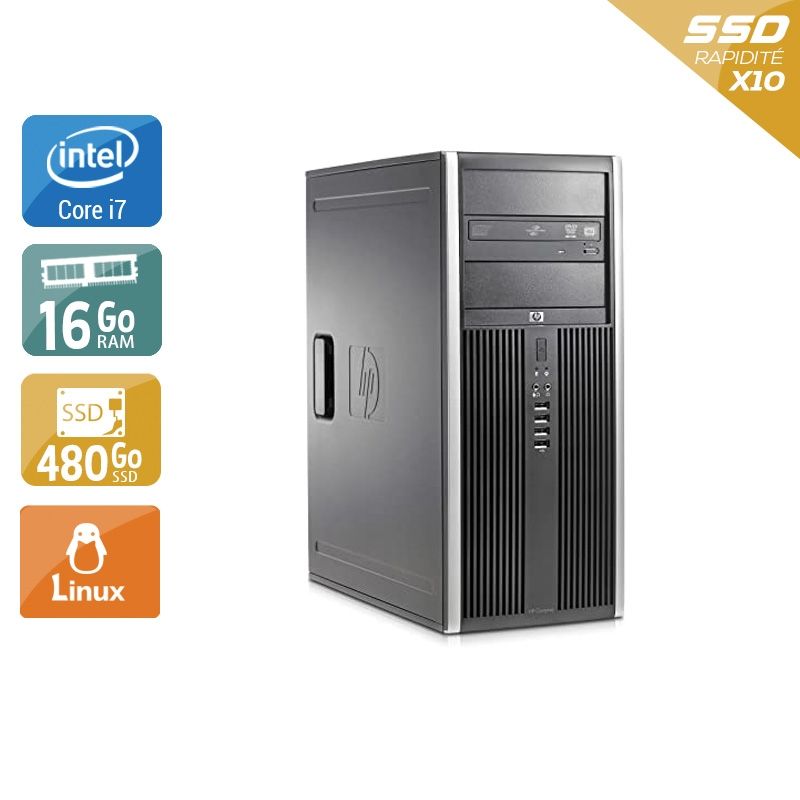HP Compaq Elite 8300 Tower i7 16Go RAM 480Go SSD Linux
