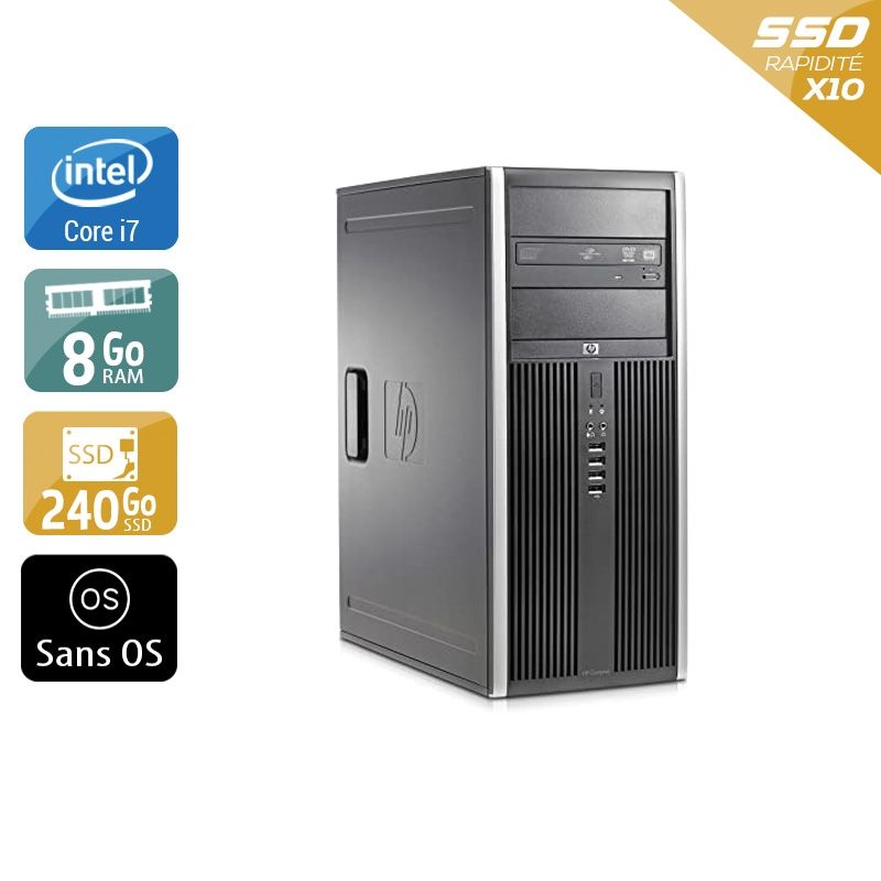 HP Compaq Elite 8300 Tower i7 8Go RAM 240Go SSD Sans OS