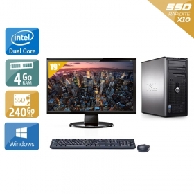Dell Optiplex 360 Tower Dual Core avec Écran 19 pouces 4Go RAM 240Go SSD Windows 10