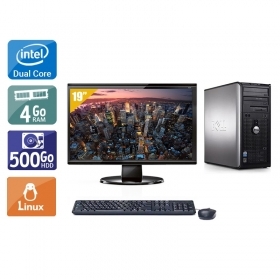 Dell Optiplex 360 Tower Dual Core avec Écran 19 pouces 4Go RAM 500Go HDD Linux