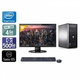 Dell Optiplex 360 Tower Dual Core avec Écran 19 pouces 4Go RAM 500Go HDD Sans OS