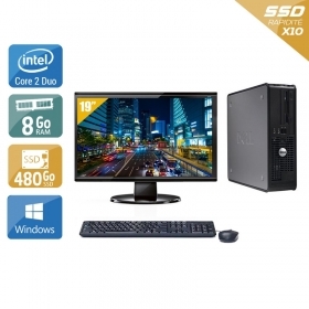 Dell Optiplex 380 Desktop Core 2 Duo avec Écran 19 pouces 8Go RAM 480Go SSD Windows 10