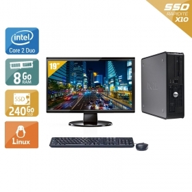 Dell Optiplex 380 Desktop Core 2 Duo avec Écran 19 pouces 8Go RAM 240Go SSD Linux